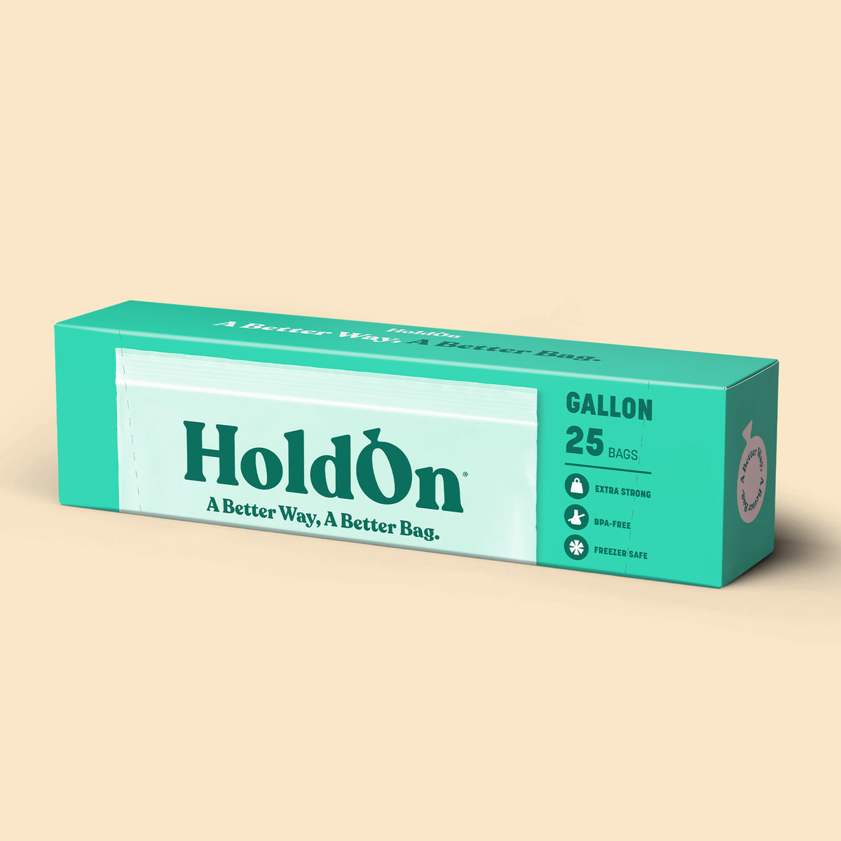 HoldOn Compostable Zipseal Gallon Bags (25-ct)