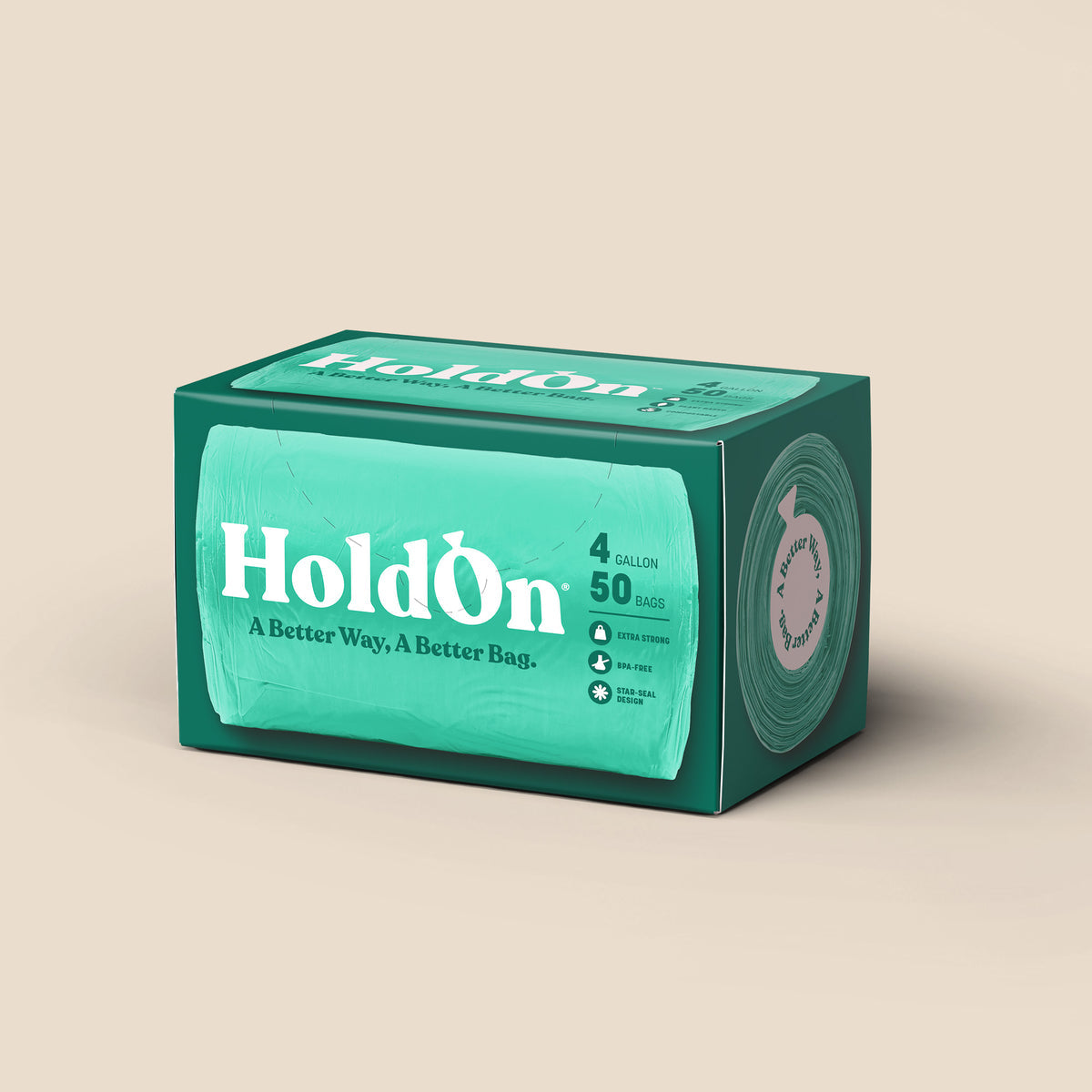 HoldOn Compostable Small Space Kitchen Bags 4 Gallon (50-ct)
