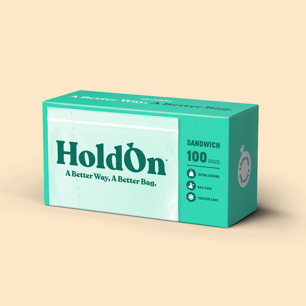 HoldOn Compostable Zipseal Sandwich Bags (100-ct)